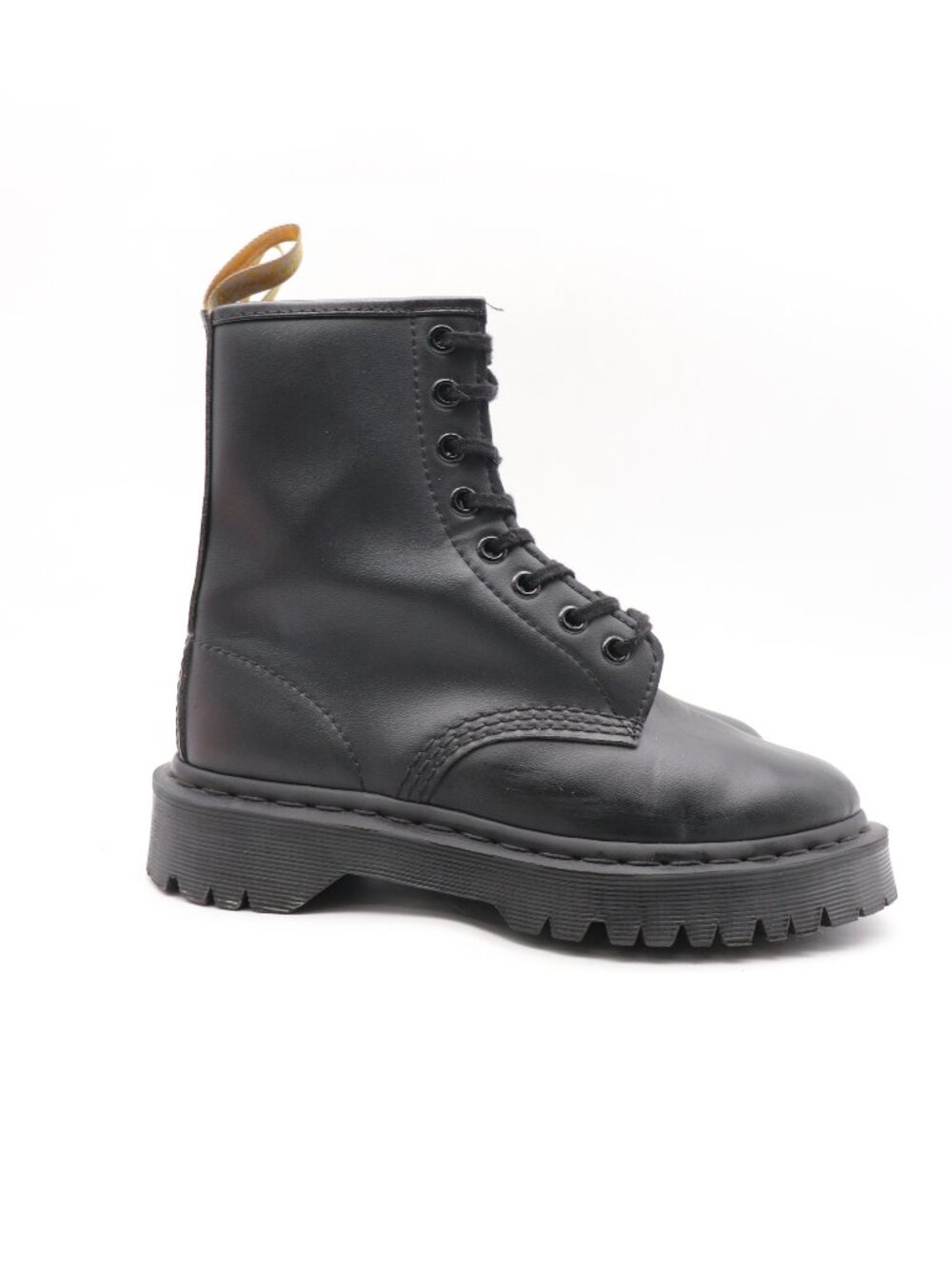 Doc Dr. Martens Women's 5 Mono Vegan Leather Combat Boots Black Lace Up 27032
